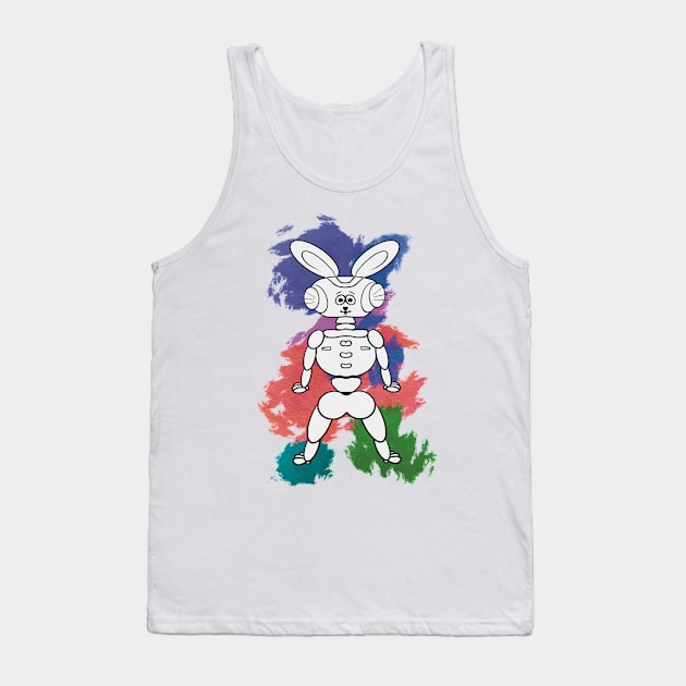 Robot bunny easter Tank Top by Xatutik-Art